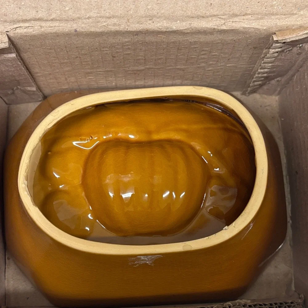 Crate&Barrel Pumpkin Ceramic Baking Dish - Orange